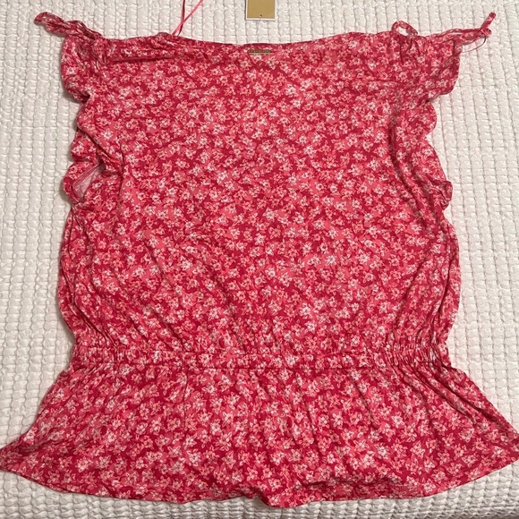 Michael Kors Red Floral Crop Top NWOT - Picture 5 of 7